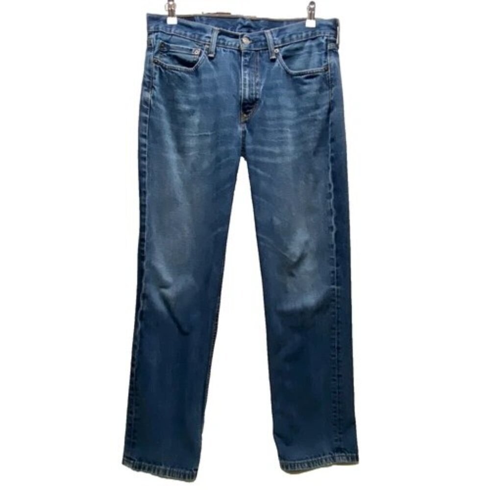 Levi's 514 Jeans Men's 34x32 Blue Reg Fit Straight Leg Med. Wash Mid Rise Denim
